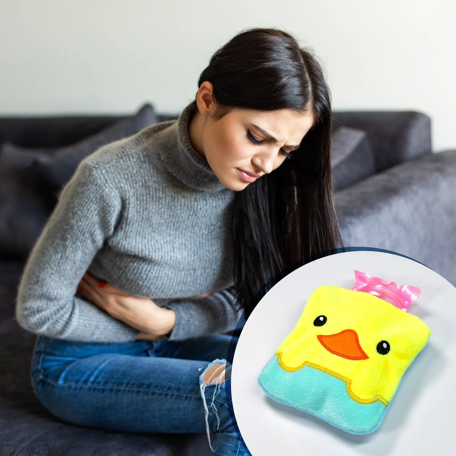 6524 Yellow Duck design small Hot Water Bag with Cover for Pain Relief, Neck, Shoulder Pain and Hand, Feet Warmer, Menstrual Cramps. - Image 7