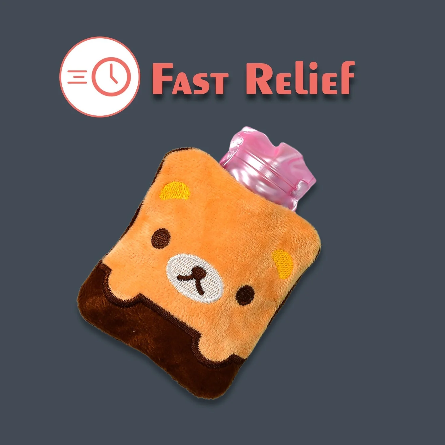 6527 Brown Panda Print small Hot Water Bag with Cover for Pain Relief, Neck, Shoulder Pain and Hand, Feet Warmer, Menstrual Cramps. - Image 6