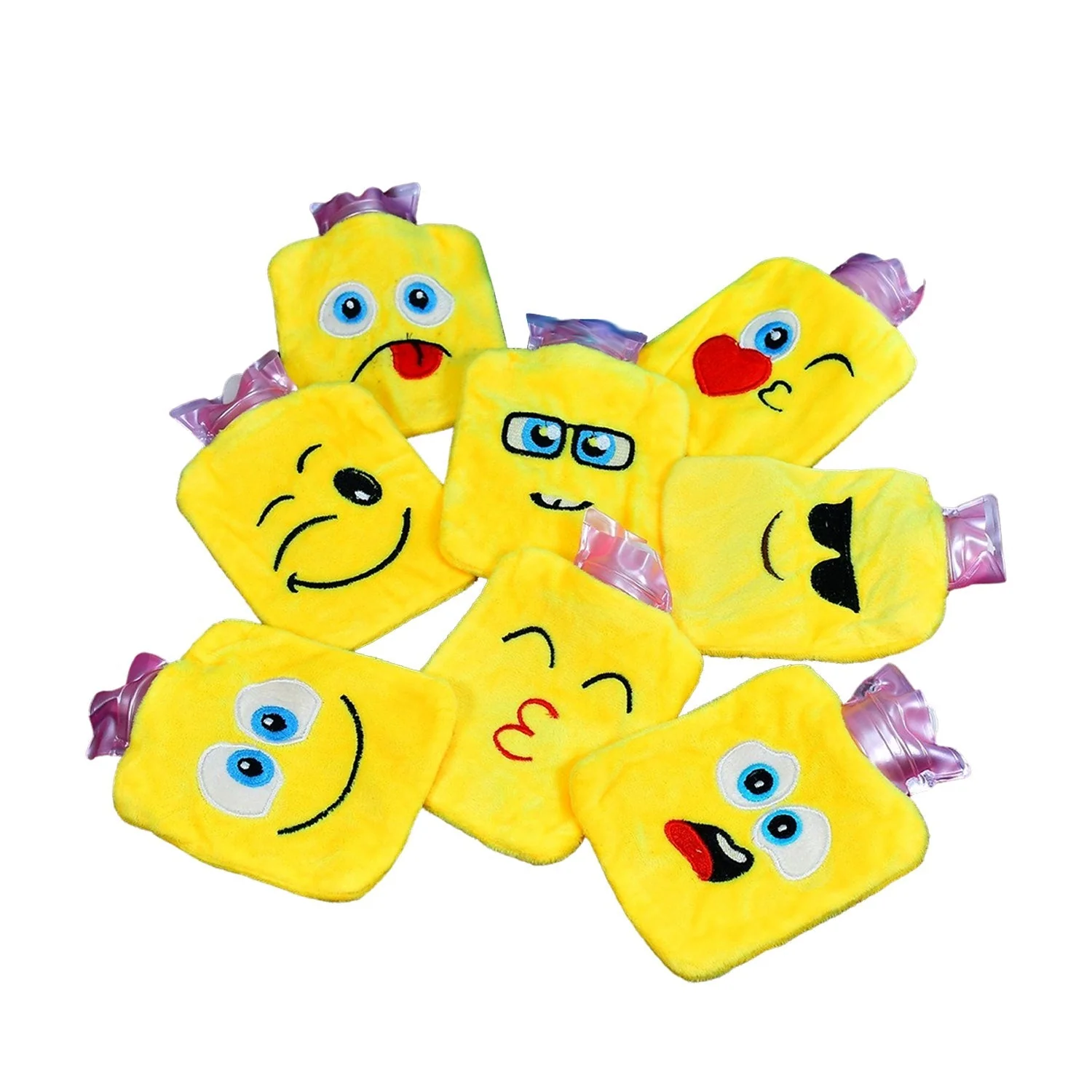 6535 1pc Mix Emoji designs small Hot Water Bag with Cover for Pain Relief, Neck, Shoulder Pain and Hand, Feet Warmer, Menstrual Cramps. - Image 4