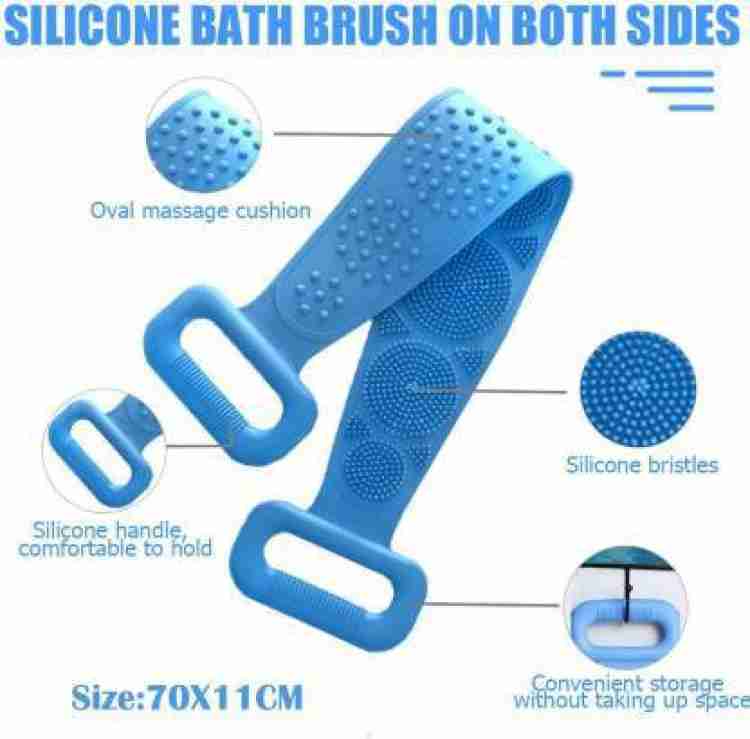 Silicone Body Back Scrubber Double Side Bathing Brush for Skin Deep Cleaning, Scrubber Belt - Image 5