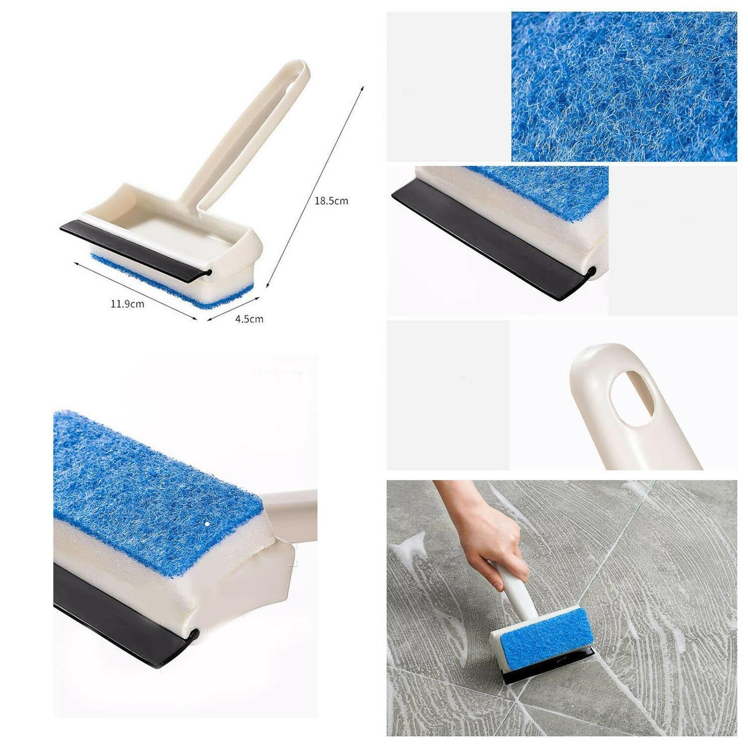 in 1 Glass Wiper Cleaning Brush Mirror Grout Tile Cleaner Washing Pot Brush Double-Sided Glass Wipe Bathroom Wiper Window Glass Wiper - Image 8