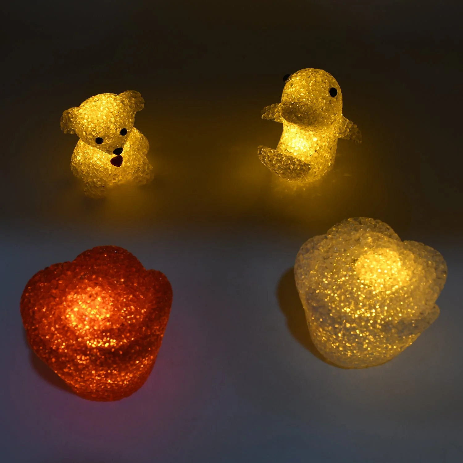 MULTI SHAPE SMALL LIGHT LAMPS LED SHAPE CRYSTAL NIGHT LIGHT LAMP (6 PC SET) - Image 2