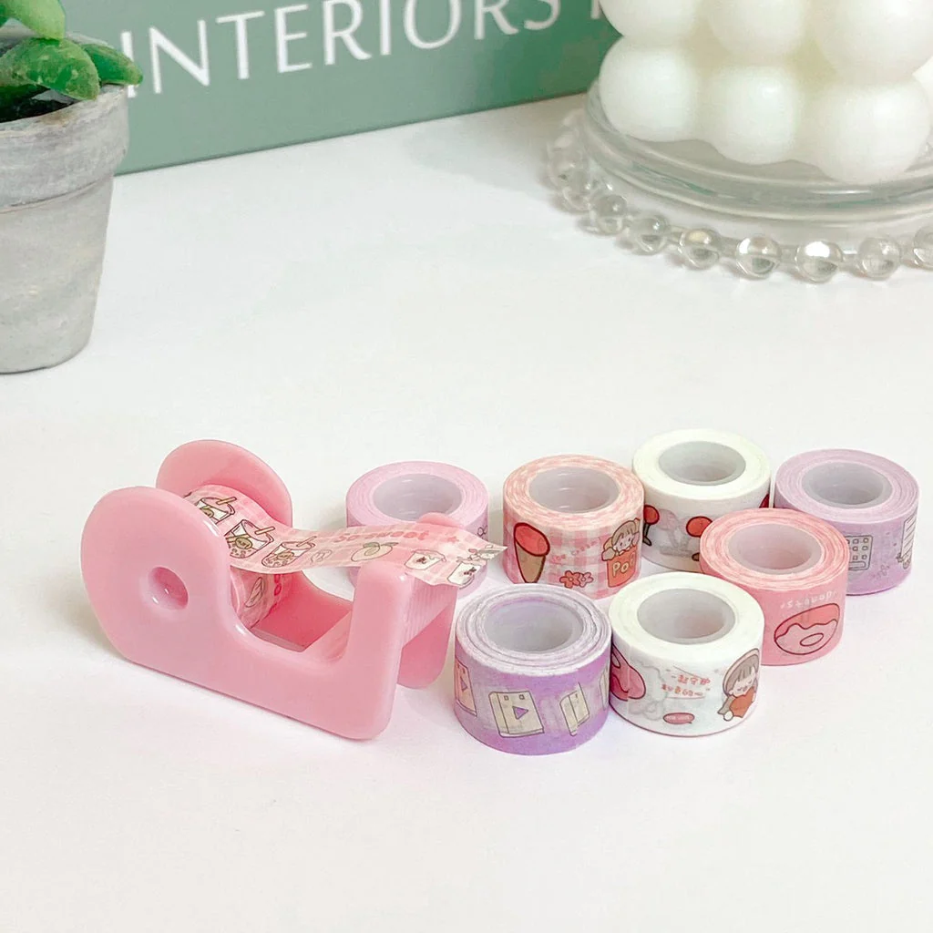 8 Washi Sticker Tape Rolls with Dispenser for ArtCraft - Image 2