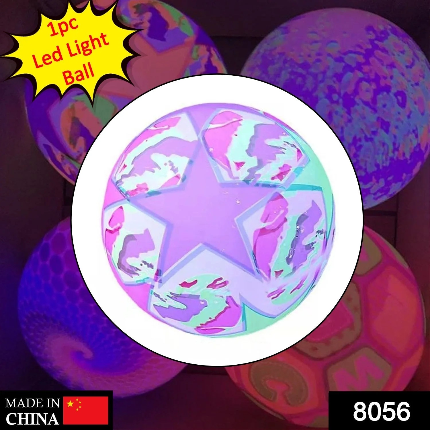 Bouncy Stress Reliever Fun Play Led Rubber Balls for Kids (1Pc Only) - Image 2