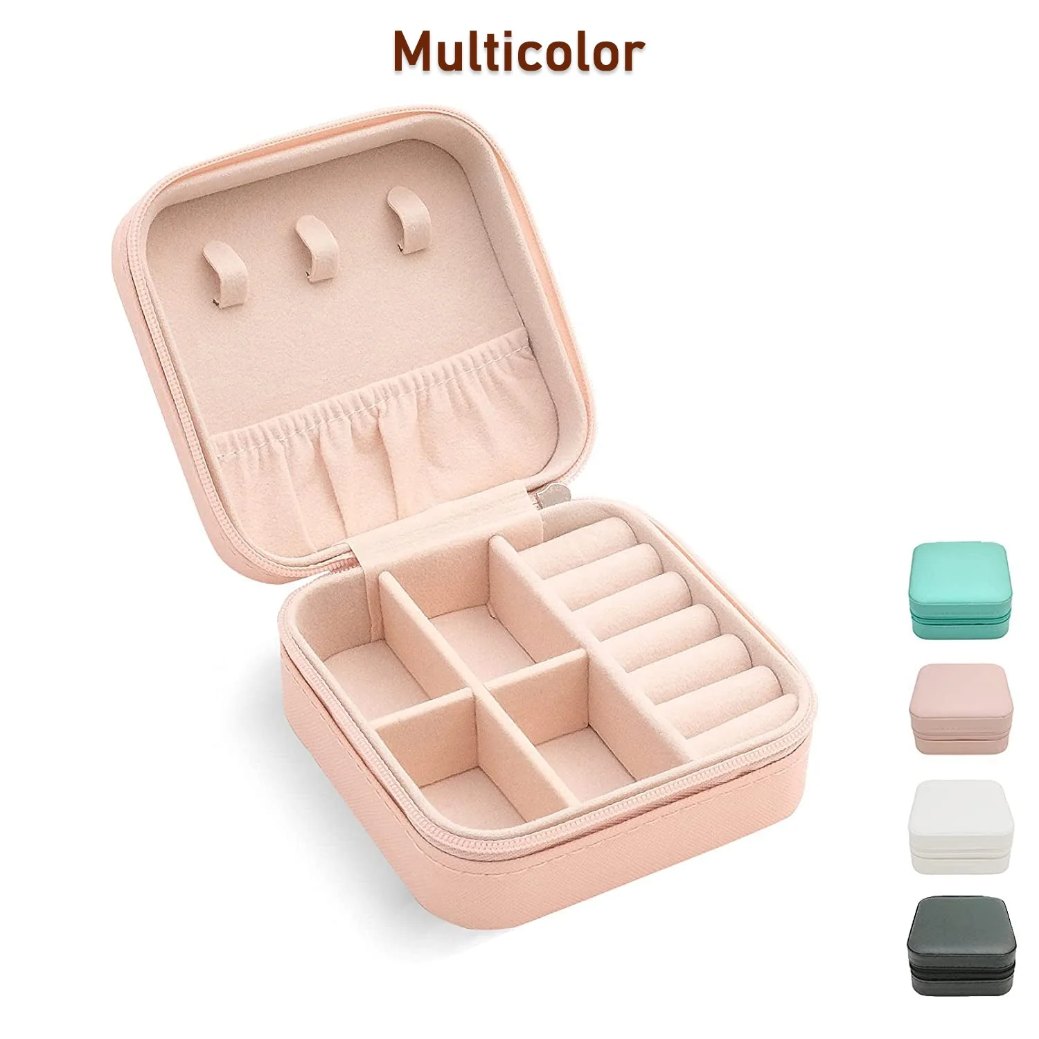Jewellery Box for Women, Mini Portable Jewelry Box Organiser,PU Leather Jewlerrying Display Holder, Small Travel Jewellery Box for Girls, Women, Mother, Daughte, Travel Ring, Pendant, Earring, Necklace Storage Case - Image 11