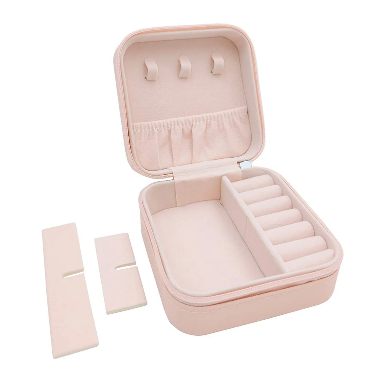 Jewellery Box for Women, Mini Portable Jewelry Box Organiser,PU Leather Jewlerrying Display Holder, Small Travel Jewellery Box for Girls, Women, Mother, Daughte, Travel Ring, Pendant, Earring, Necklace Storage Case - Image 9