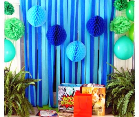 9 Meter Light Blue Crepe Paper Streamers (Pack of 6) - Image 2