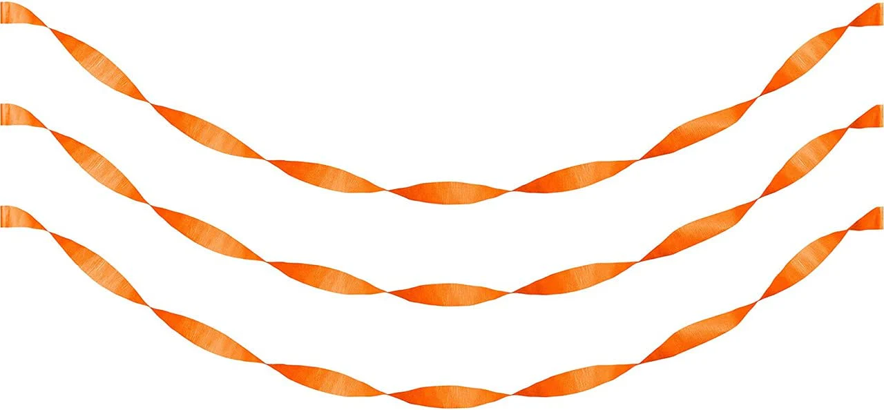 9 Meter Orange Crepe Paper Streamers (Pack of 6) - Image 2
