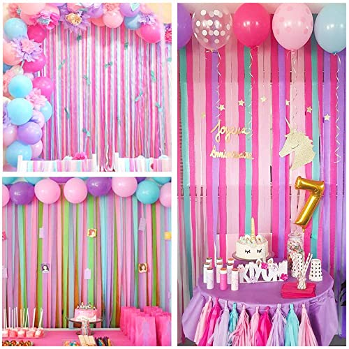 9 Meter Pink Crepe Paper Streamers (Pack of 6) - Image 2