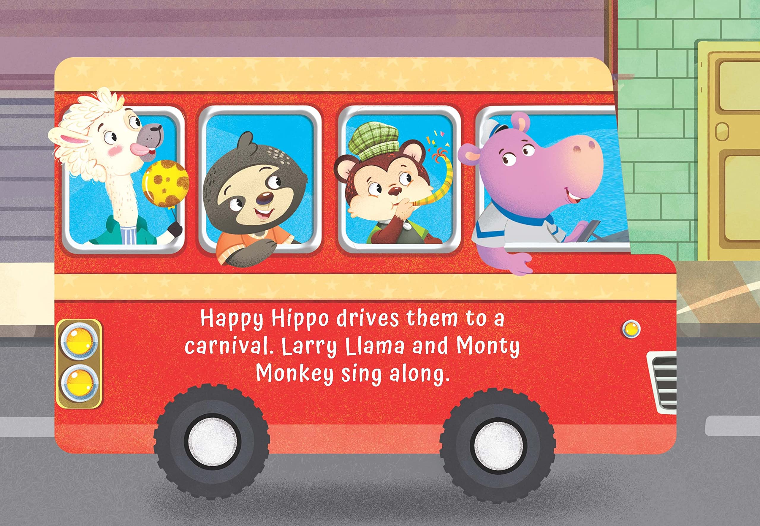 A Birthday on the Bus - A Shaped Picture Board book with Wheels - Image 7