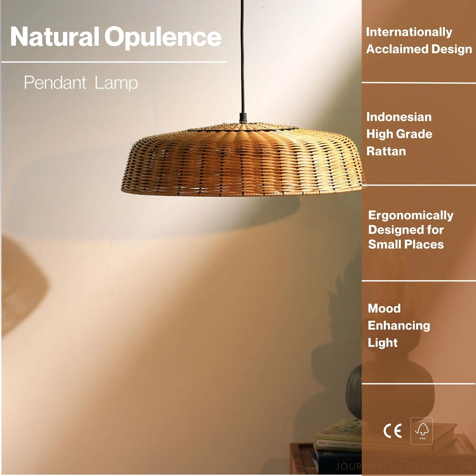 Abc Natural Opulence Pendant Light - Natural Rattan And Cane Pendant Lamp, Handmade Hanging Light In India - Image 8