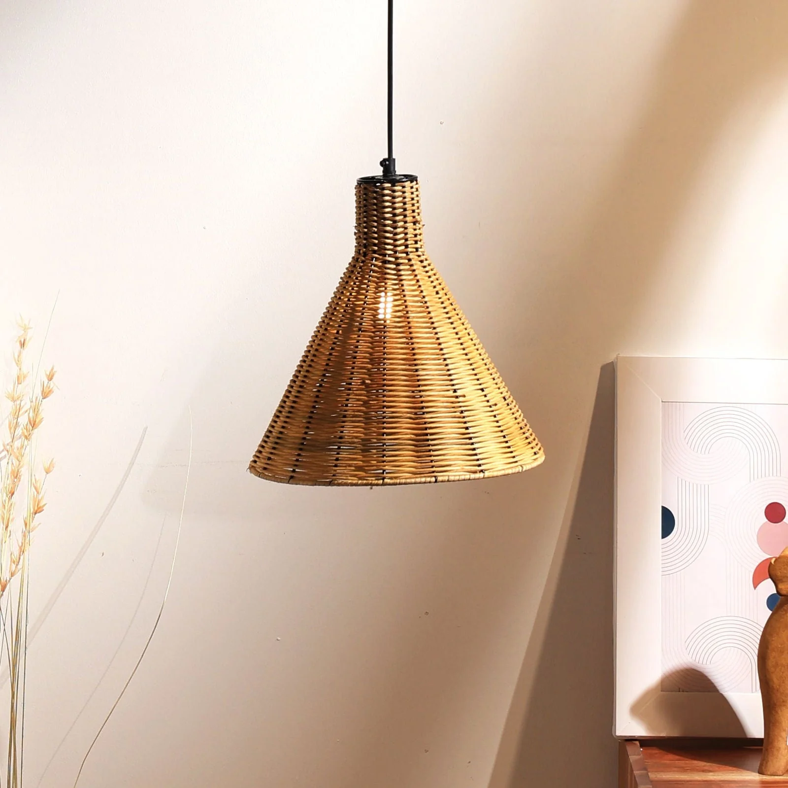 Abc Vita Pendant Lamp - Natural Rattan And Cane Pendant Light, Handmade Hanging Light In India (Copy) - Image 4