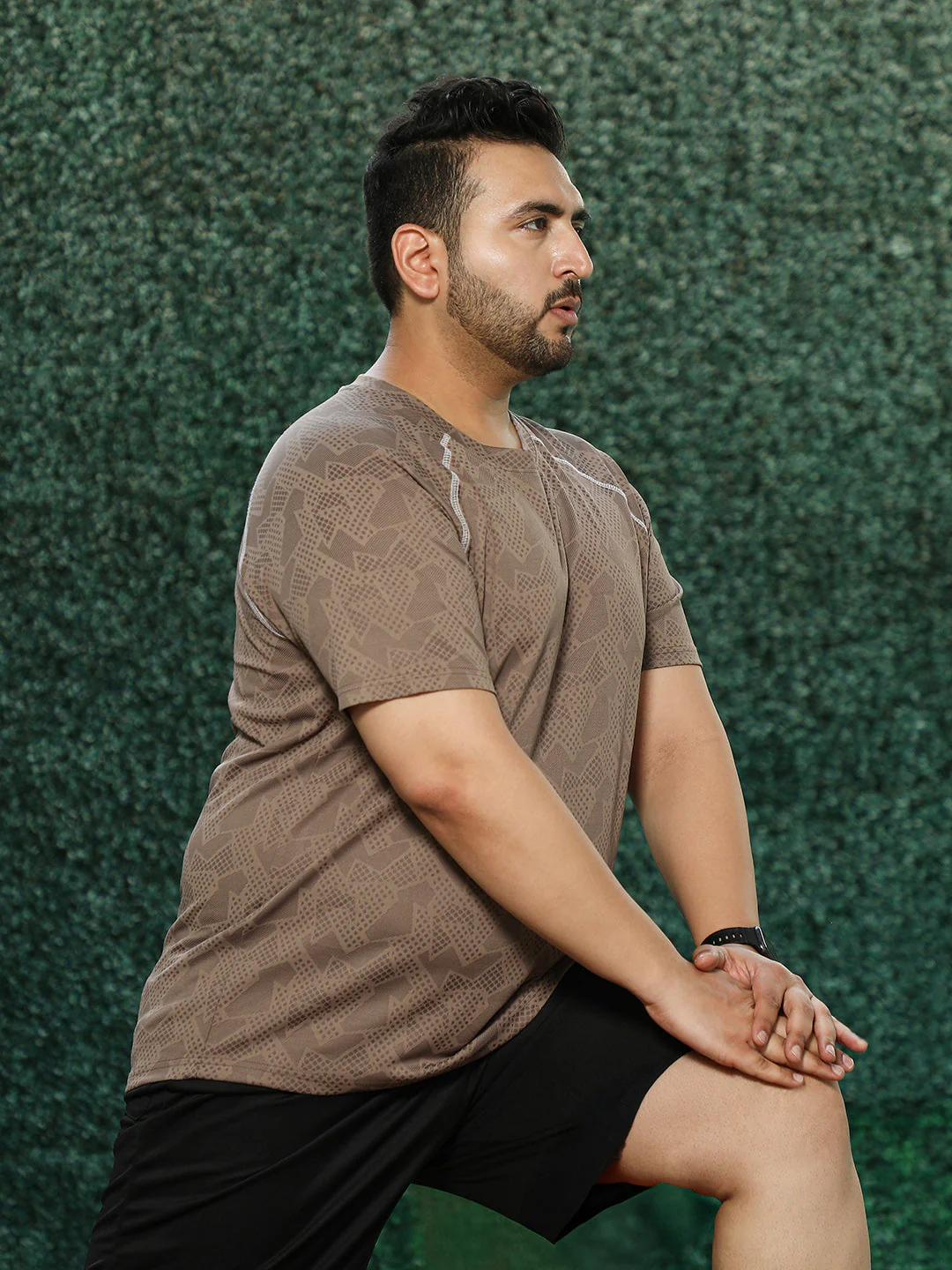 Abstract-Imprint Activewear T-Shirt - Image 102
