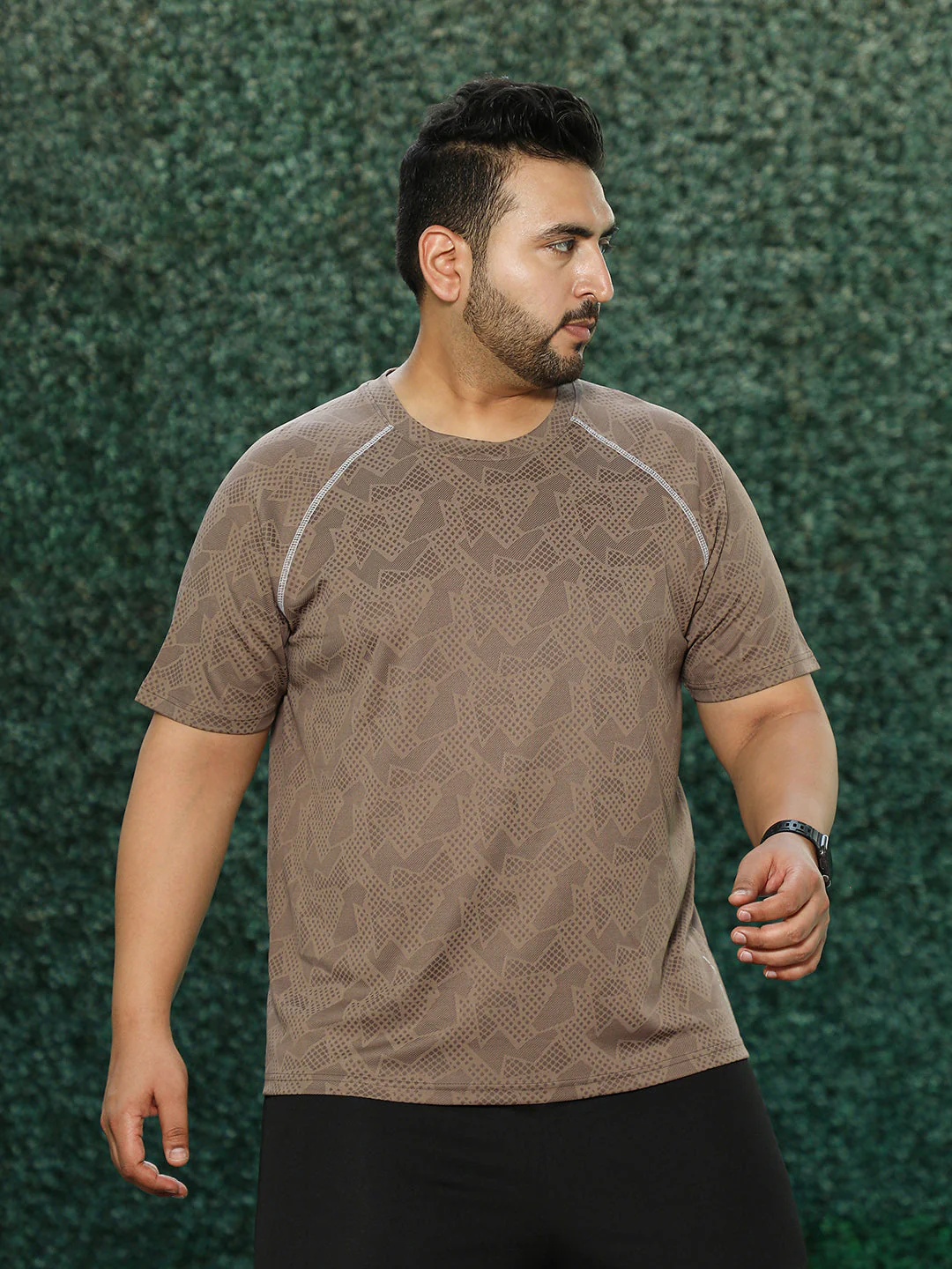 Abstract-Imprint Activewear T-Shirt - Image 2
