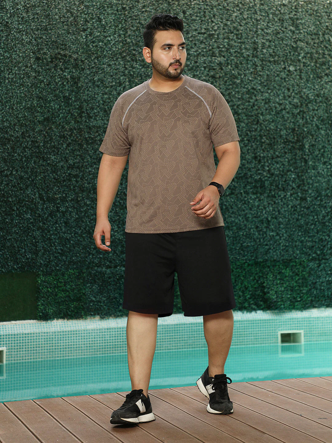 Abstract-Imprint Activewear T-Shirt - Image 5