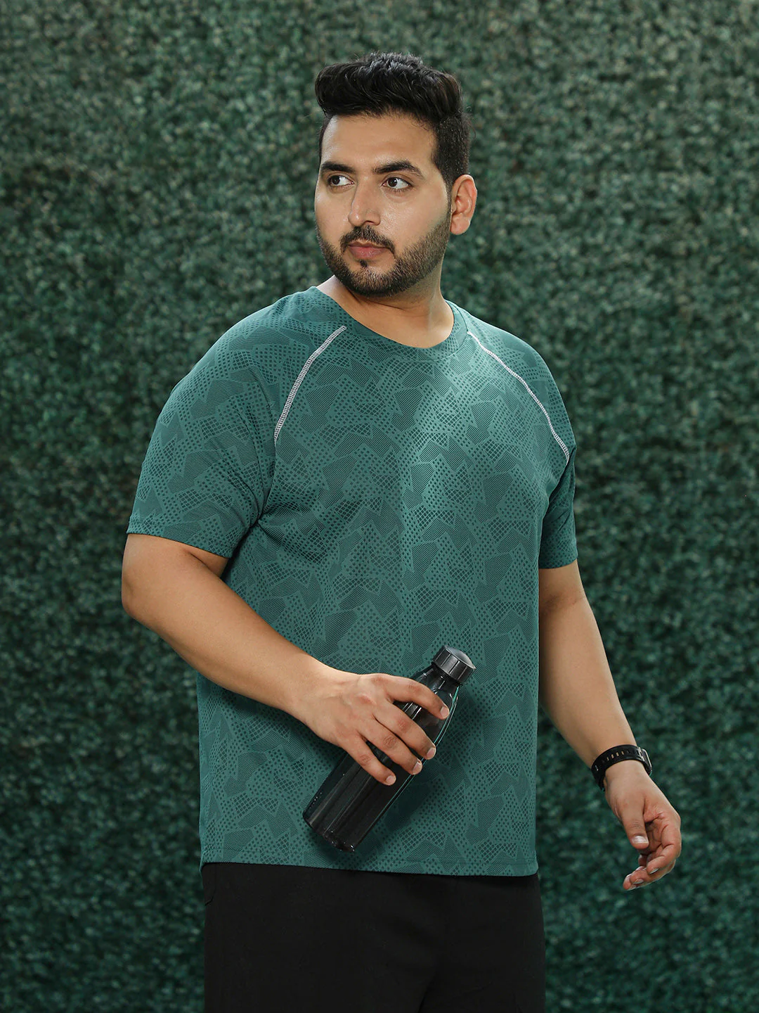 Abstract-Imprint Activewear T-Shirt - Image 36