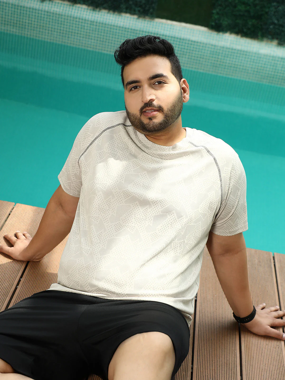 Abstract-Imprint Activewear T-Shirt - Image 69
