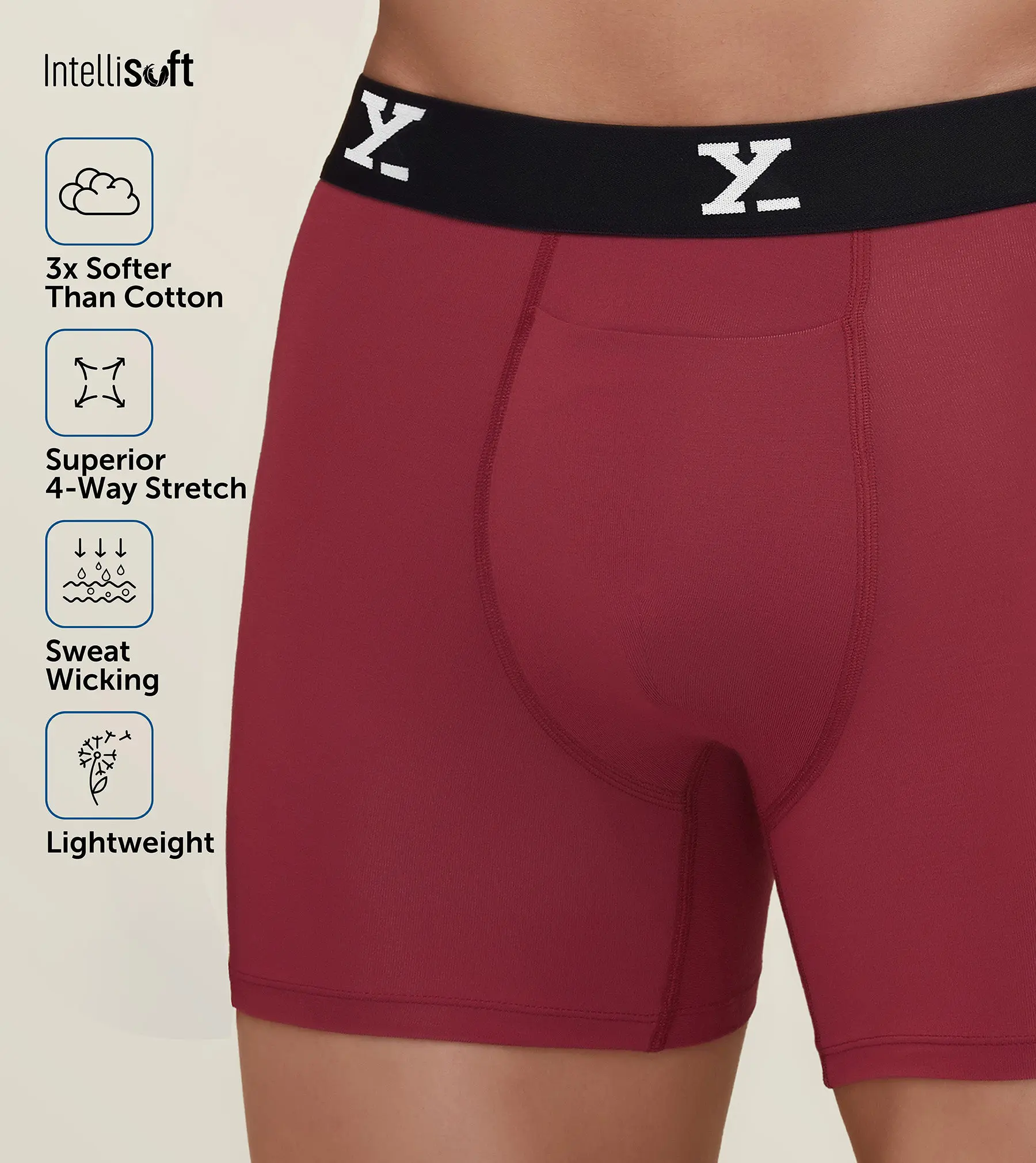 Ace Modal Boxer Briefs Bold Burgundy - Image 3