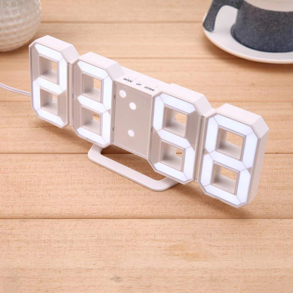 Acry: Viral Pinterest inspired Big Display Aesthetic LED Desk & Wall Clock with Alarm - Image 2