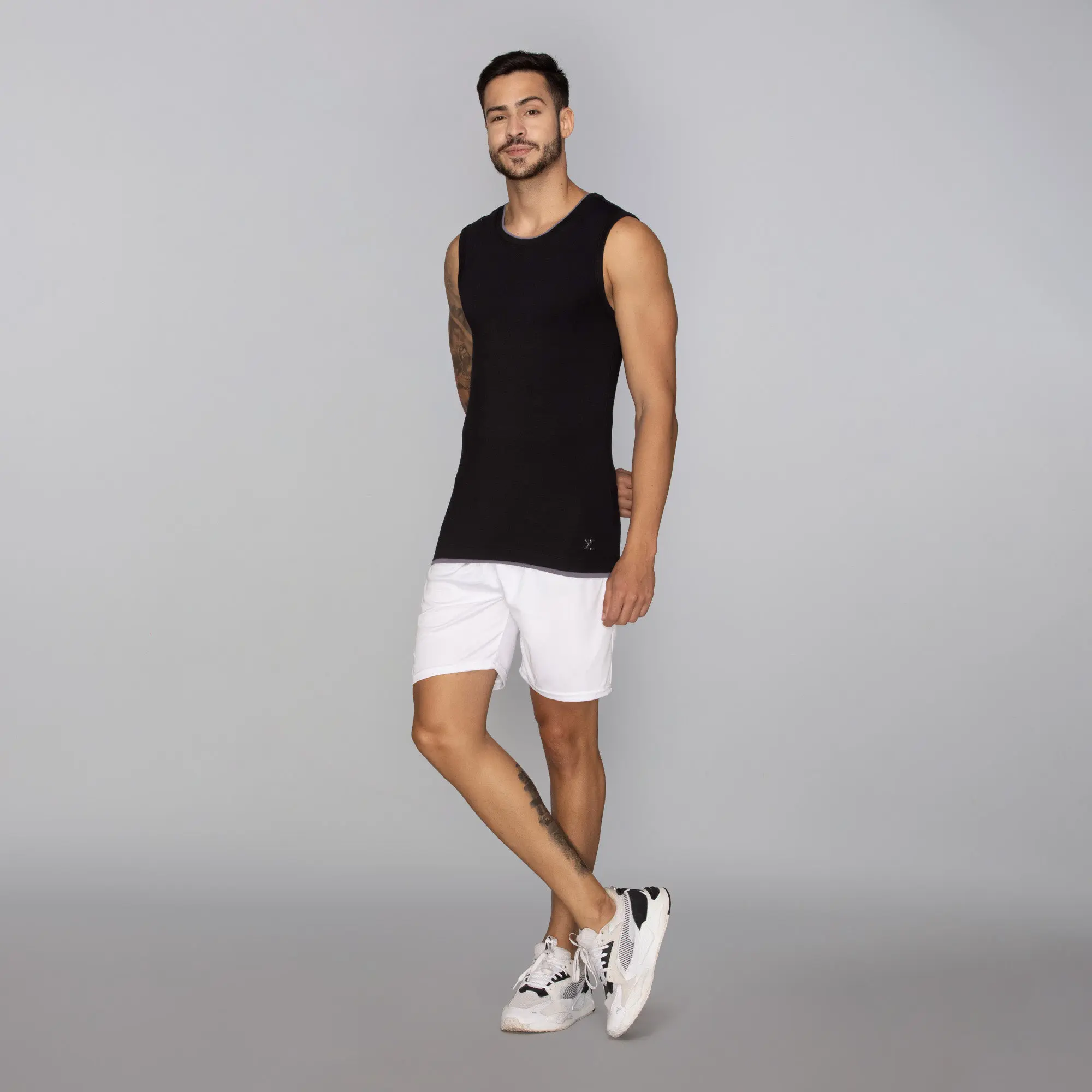 Activo Combed Cotton Gym Vest Black Knight - Image 3