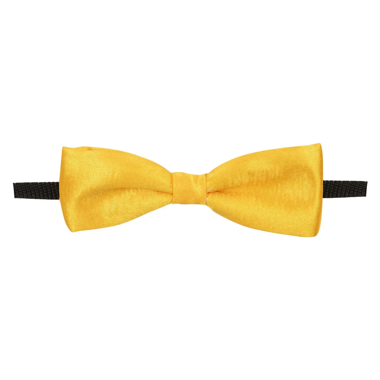 Adjustable Satin Bow Tie for Boys – Yellow (Pre-Tied & Clip-On) - Image 2