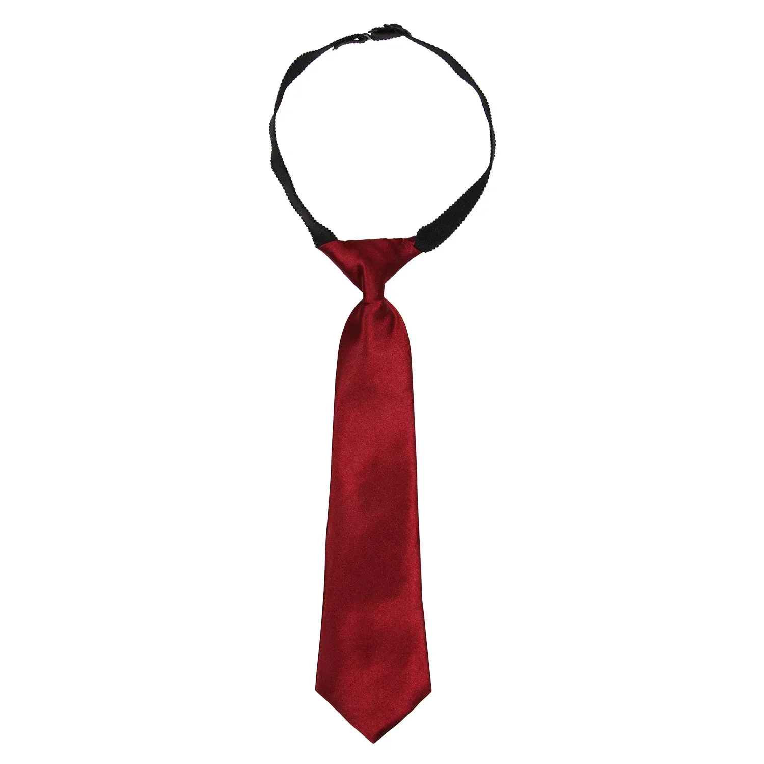 Adjustable Satin Neck Tie for Boys – Maroon (Pre-Tied & Clip-On) - Image 4