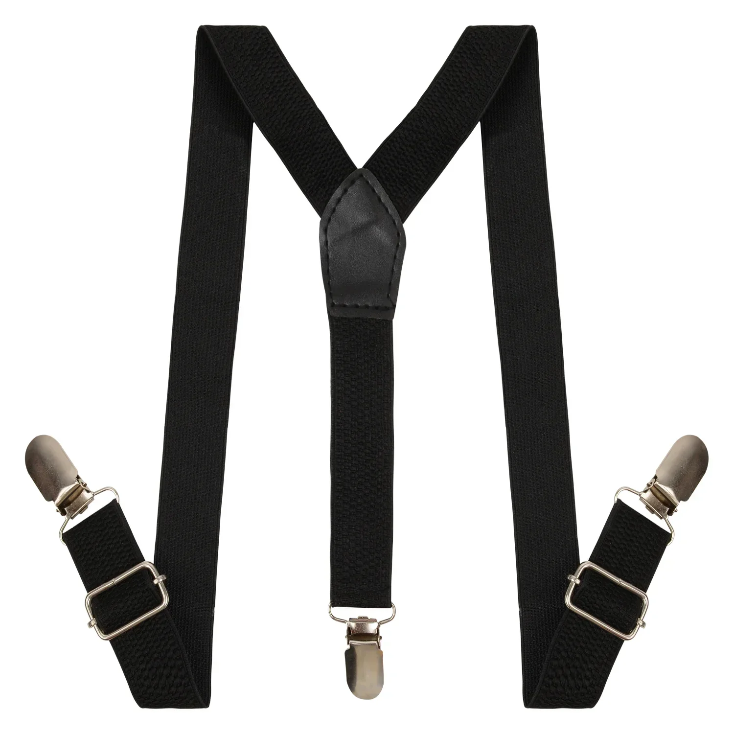 Adjustable Y-Back Suspenders for Boys – Black (Clip-On & Stretchable) - Image 3