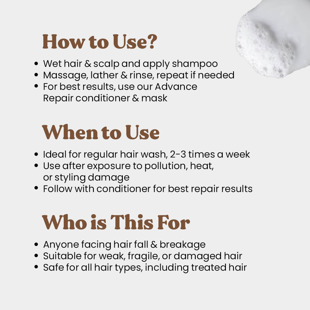 Advance Repair Shampoo | Reduces Hair Fall & Adds Shine | Sulfate-Free - Image 6
