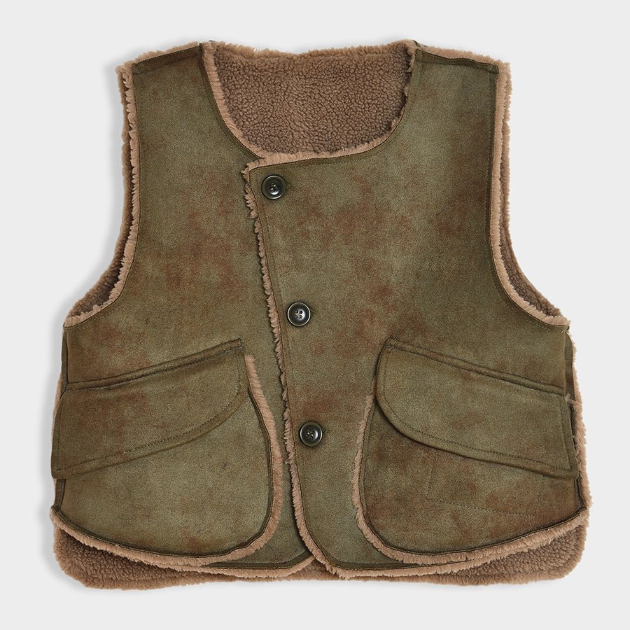 Adventure Suede Woven Sleeveless Jacket - Image 2