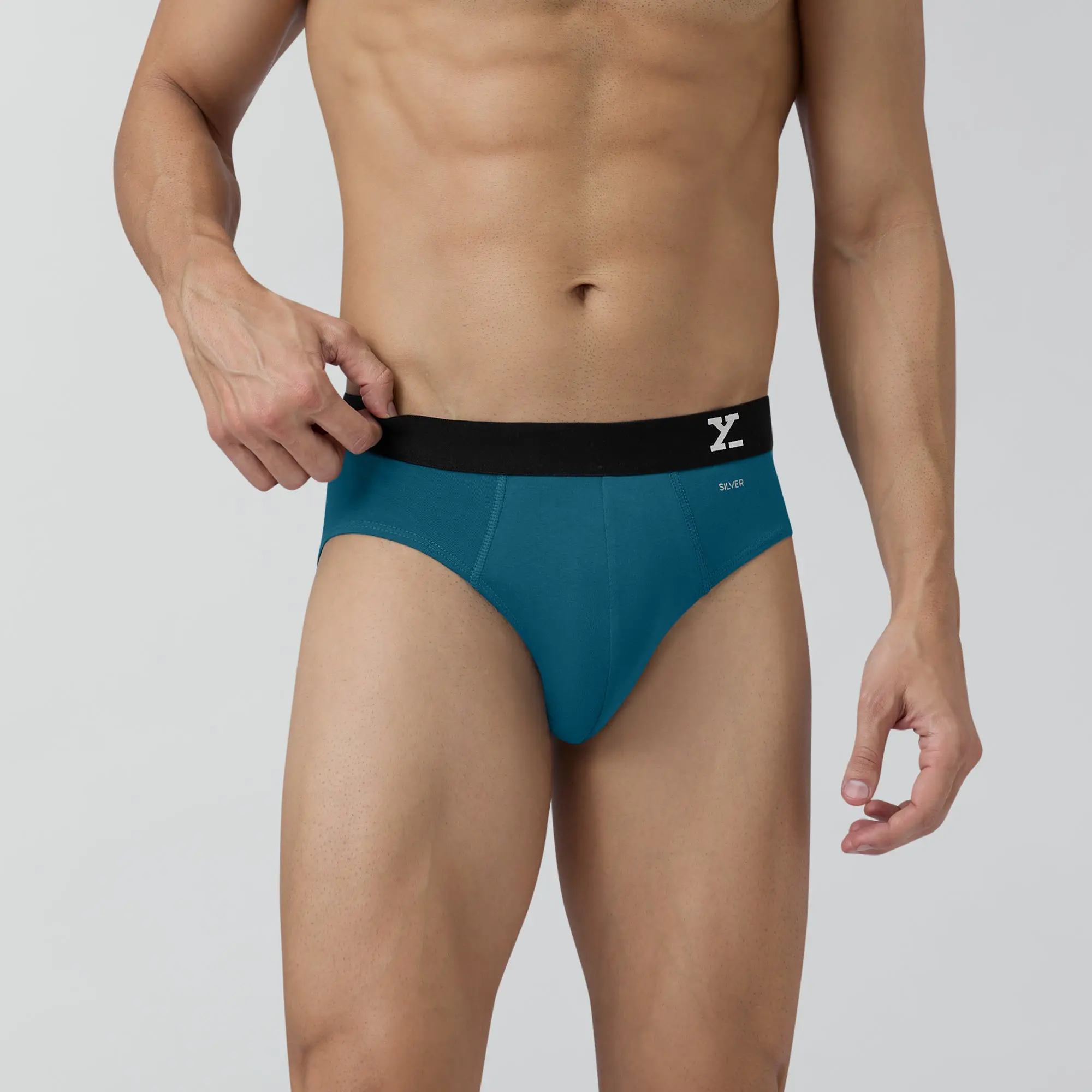 Aero Silver Cotton Briefs Green Emerald - Image 2