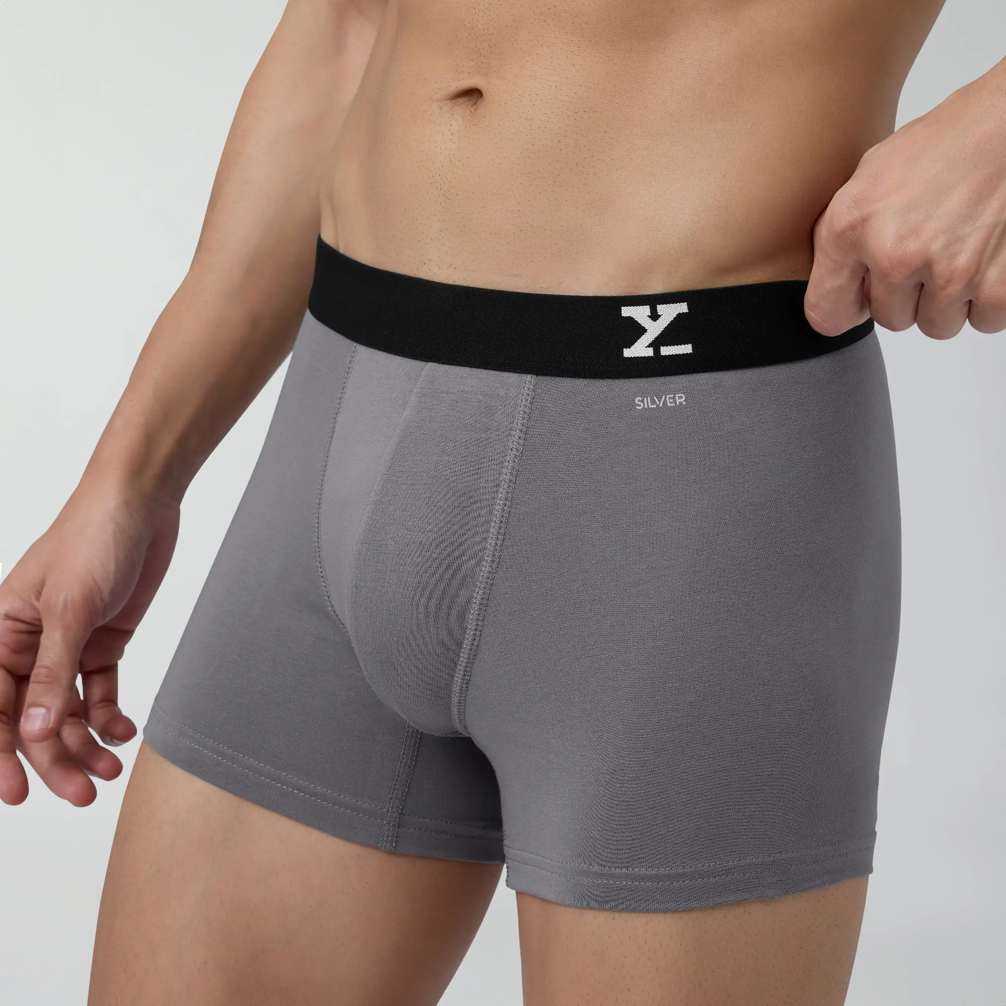 Aero Silver Cotton Trunks Ash Grey - Image 6