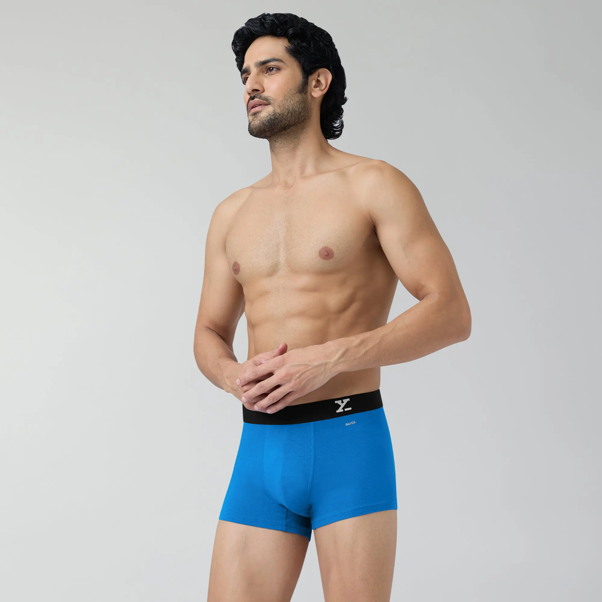 Aero Silver Cotton Trunks Pacific Blue - Image 4