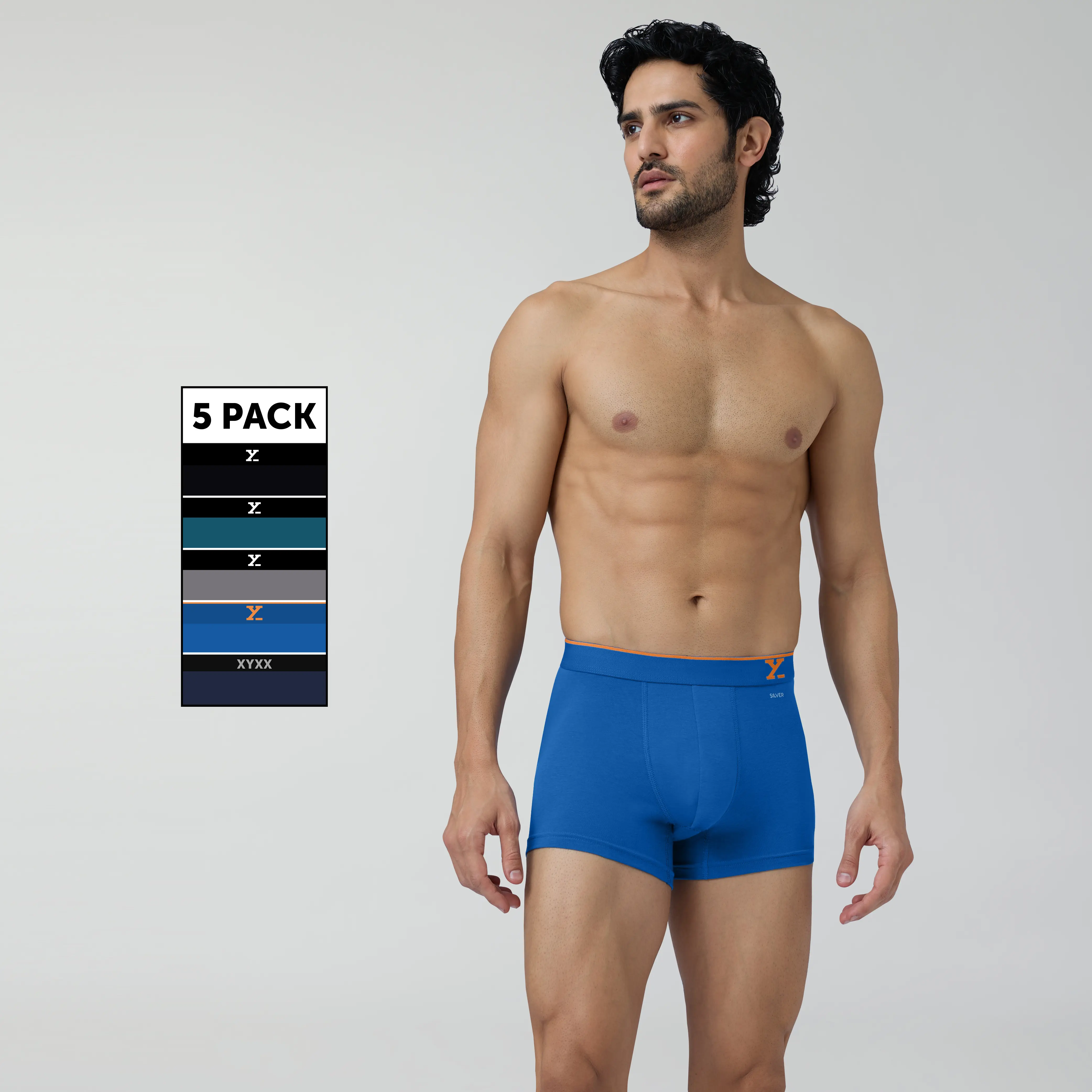Aero Traq Pace Cotton Trunks Black Blue Green (Pack of 5)