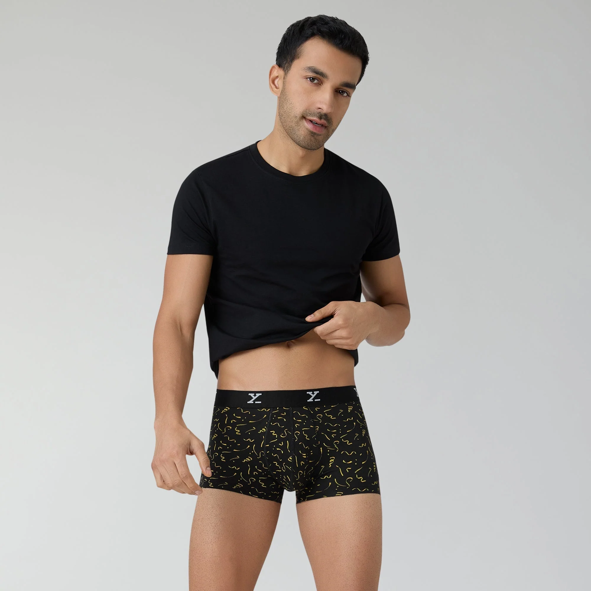 Aero Traq Rave Cotton Trunks Blue Green Grey Confetti Black (Pack of 5) - Image 4