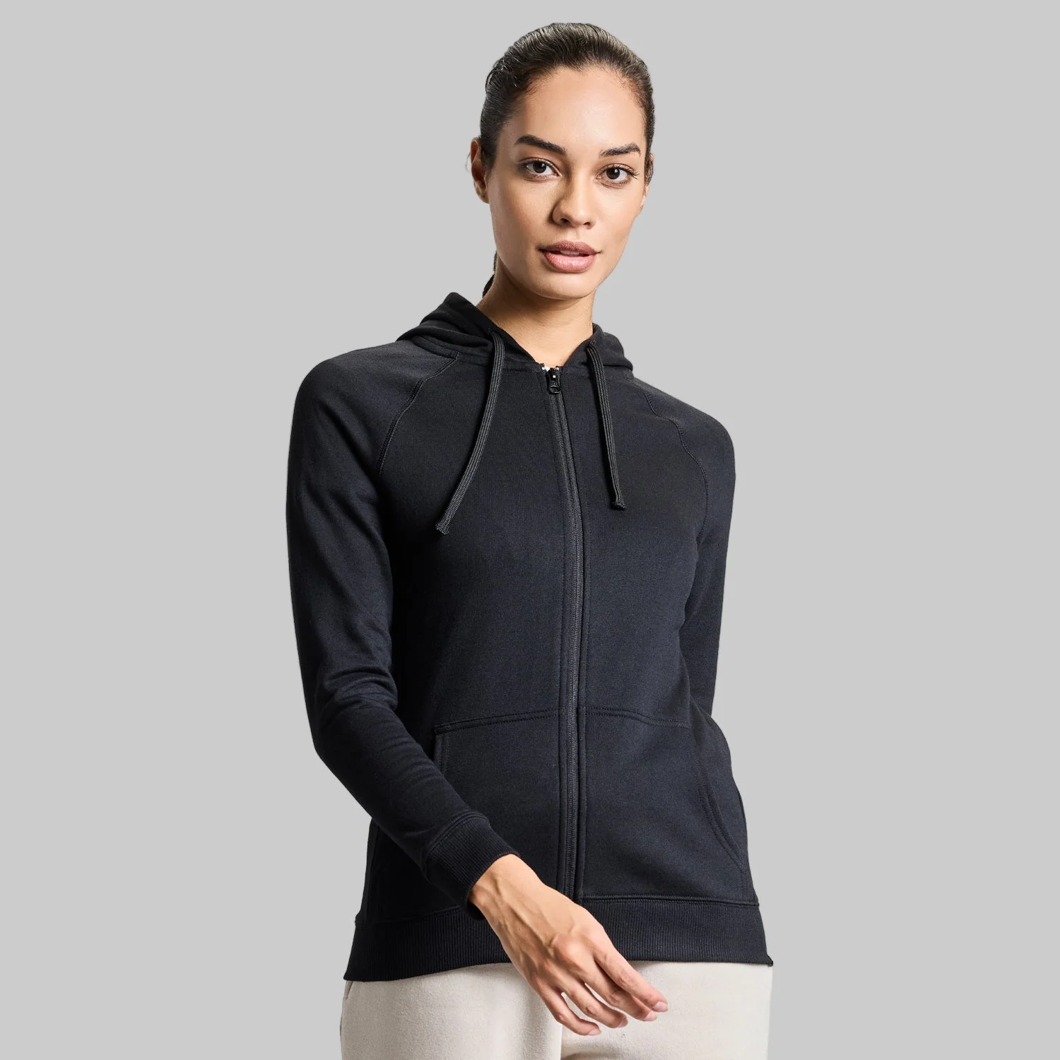 AeroFleece Womens Full Zipper Jacket - Black - Image 2
