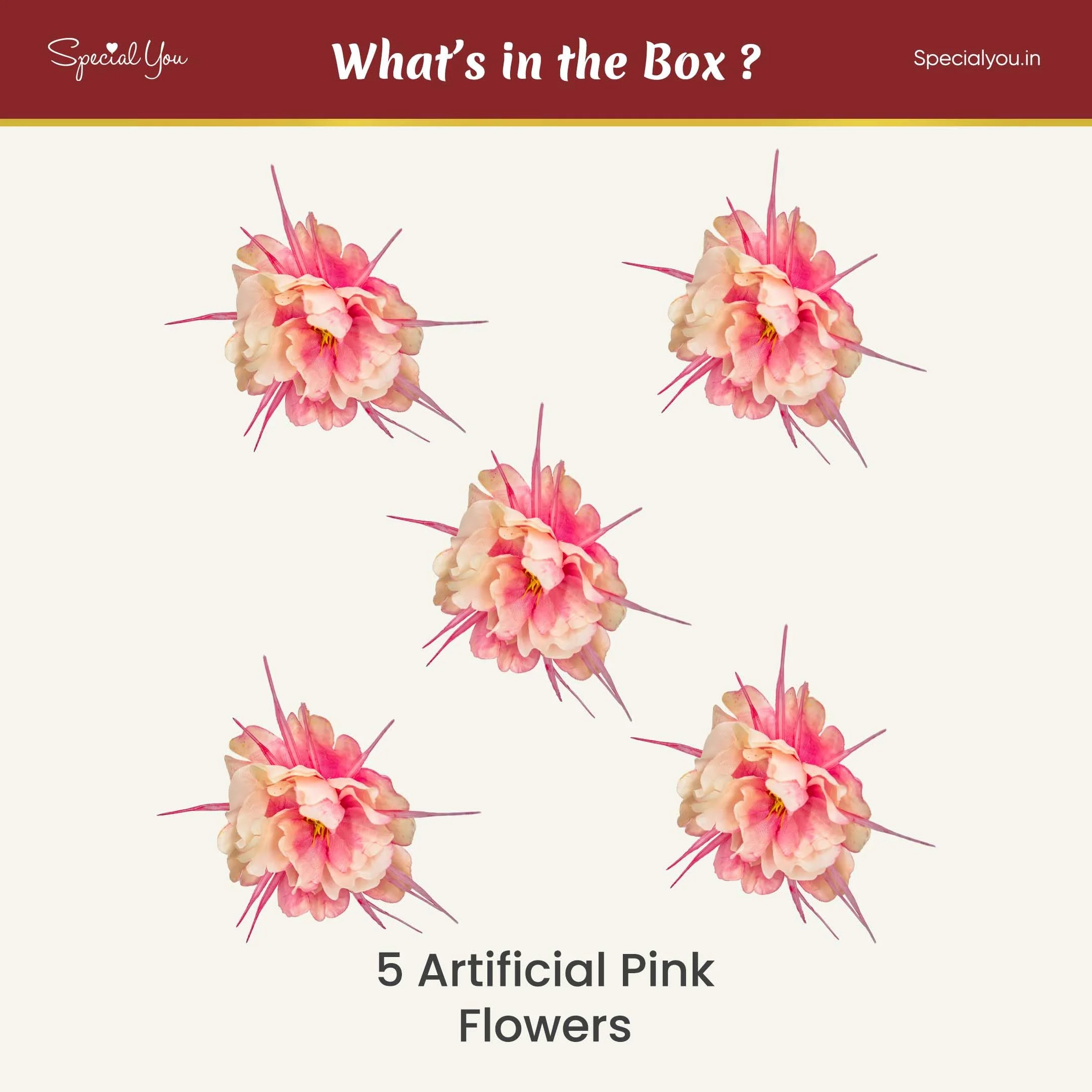 Aesthetic Pink Rose Flower Decoration Kit - Image 3