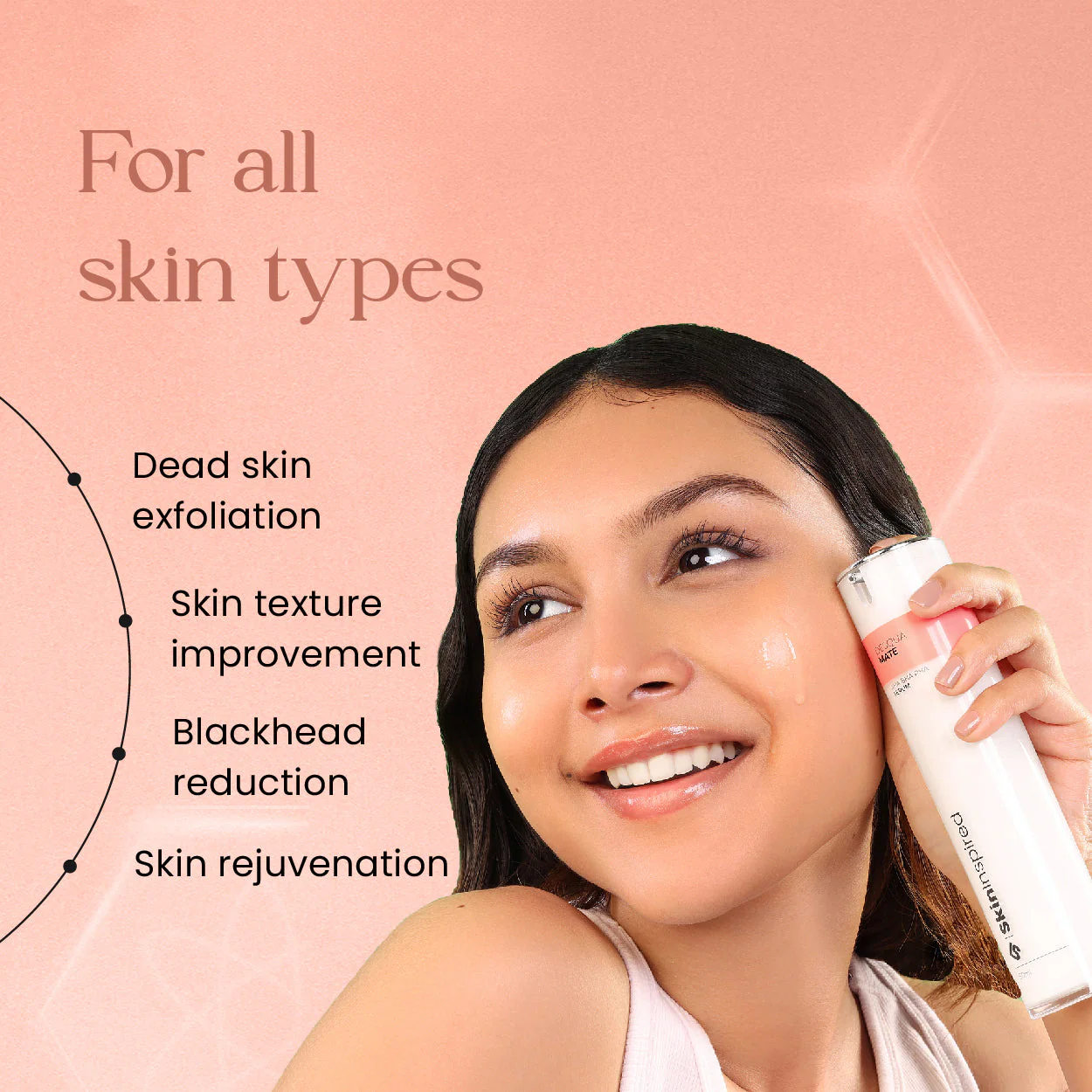 Aha Bha Pha Desqua Mate Face Serum | Salicylic Acid + Lactic Acid | Exfoliating Chemical Peel | Lasts 6 Months - Image 3