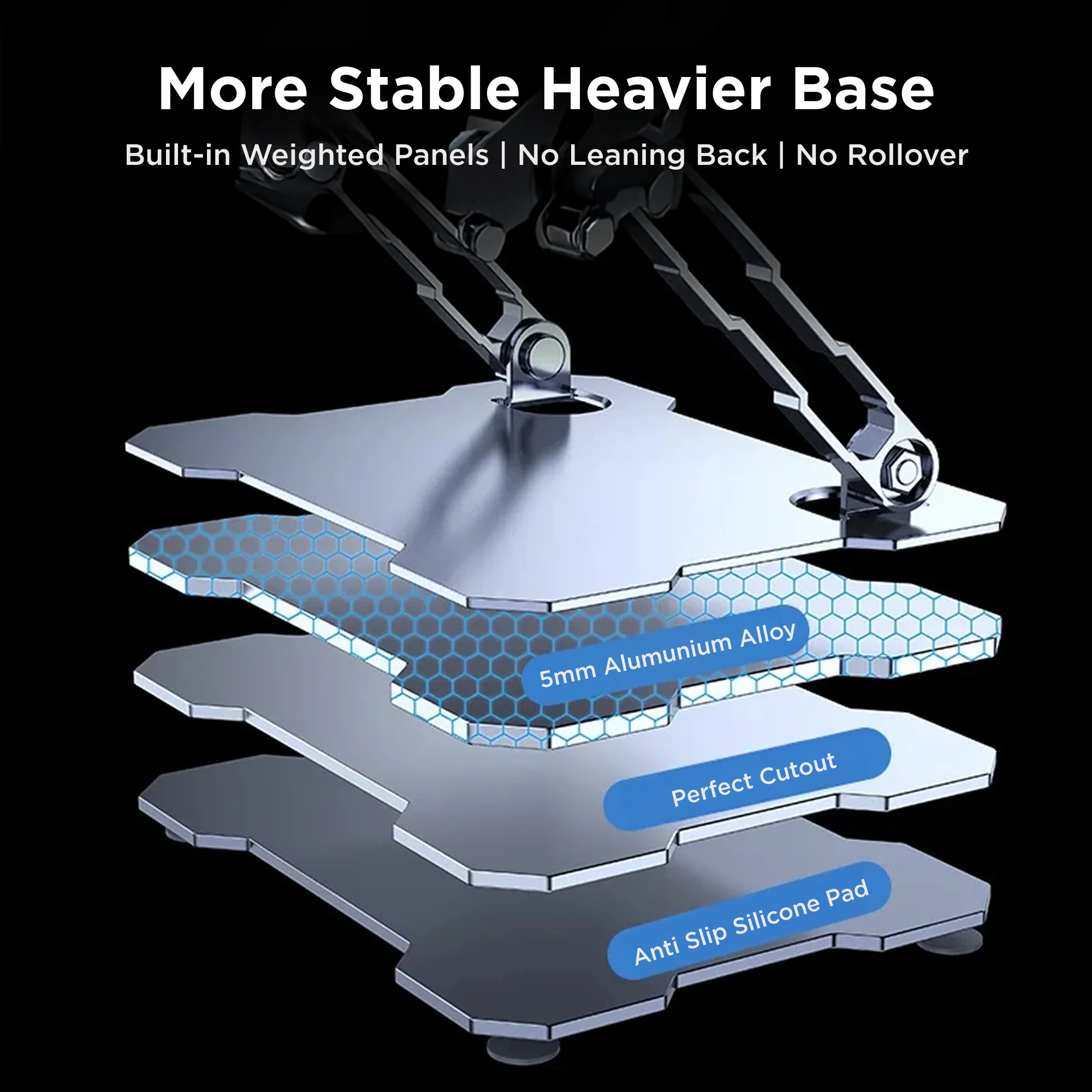 AirLift Pro - Adjustable Foldable Aluminum Stand | Tablets | Laptops | Desk Stand - Coverner India - Image 4
