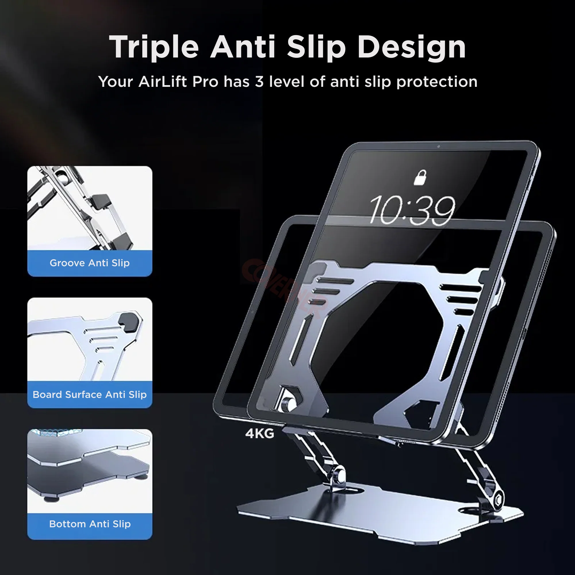 AirLift Pro - Adjustable Foldable Aluminum Stand | Tablets | Laptops | Desk Stand - Coverner India - Image 9