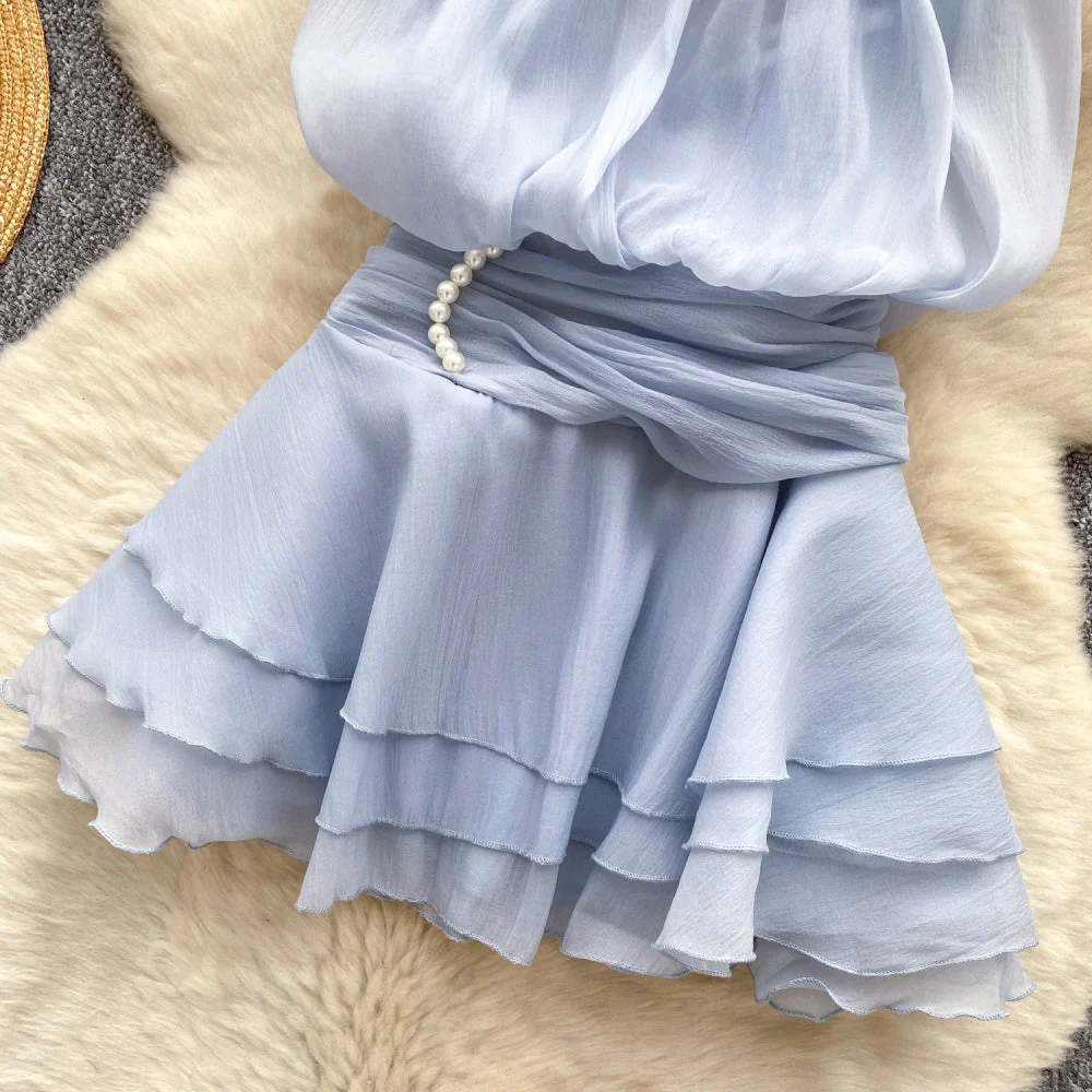Aisha Halter Ruffle Dress - Image 8