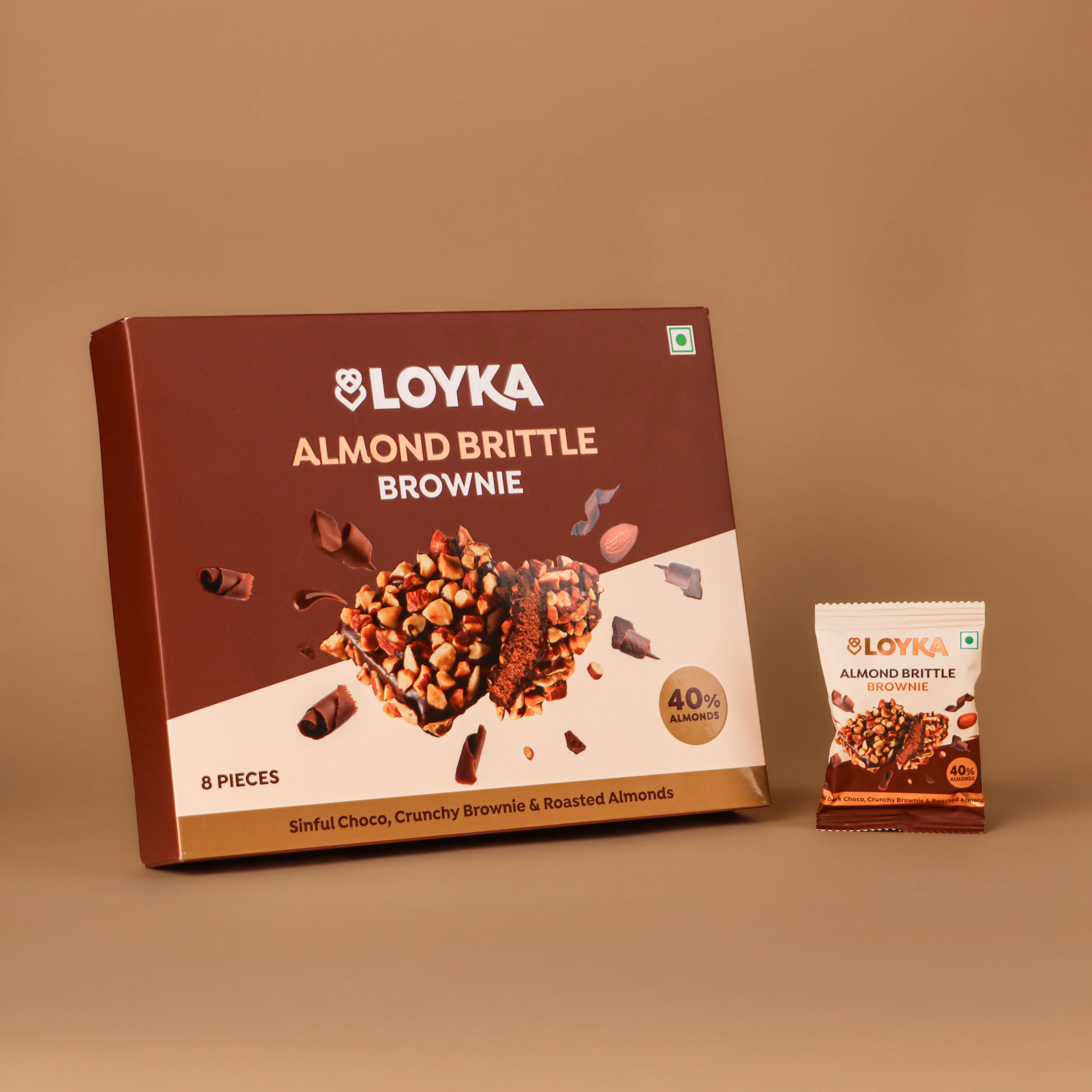 Almond Brittle Brownie 8pcs - Image 3