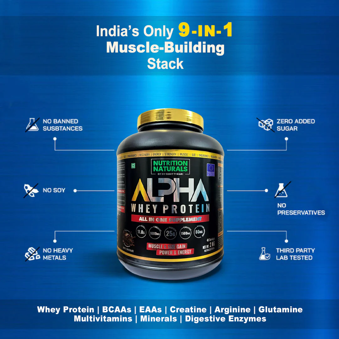 ALPHA WHEY PROTEIN - Whey Protein blend with Digestive Enzymes for Faster Absorption | Improved Strength, Faster Recovery & Muscle Building - Image 5