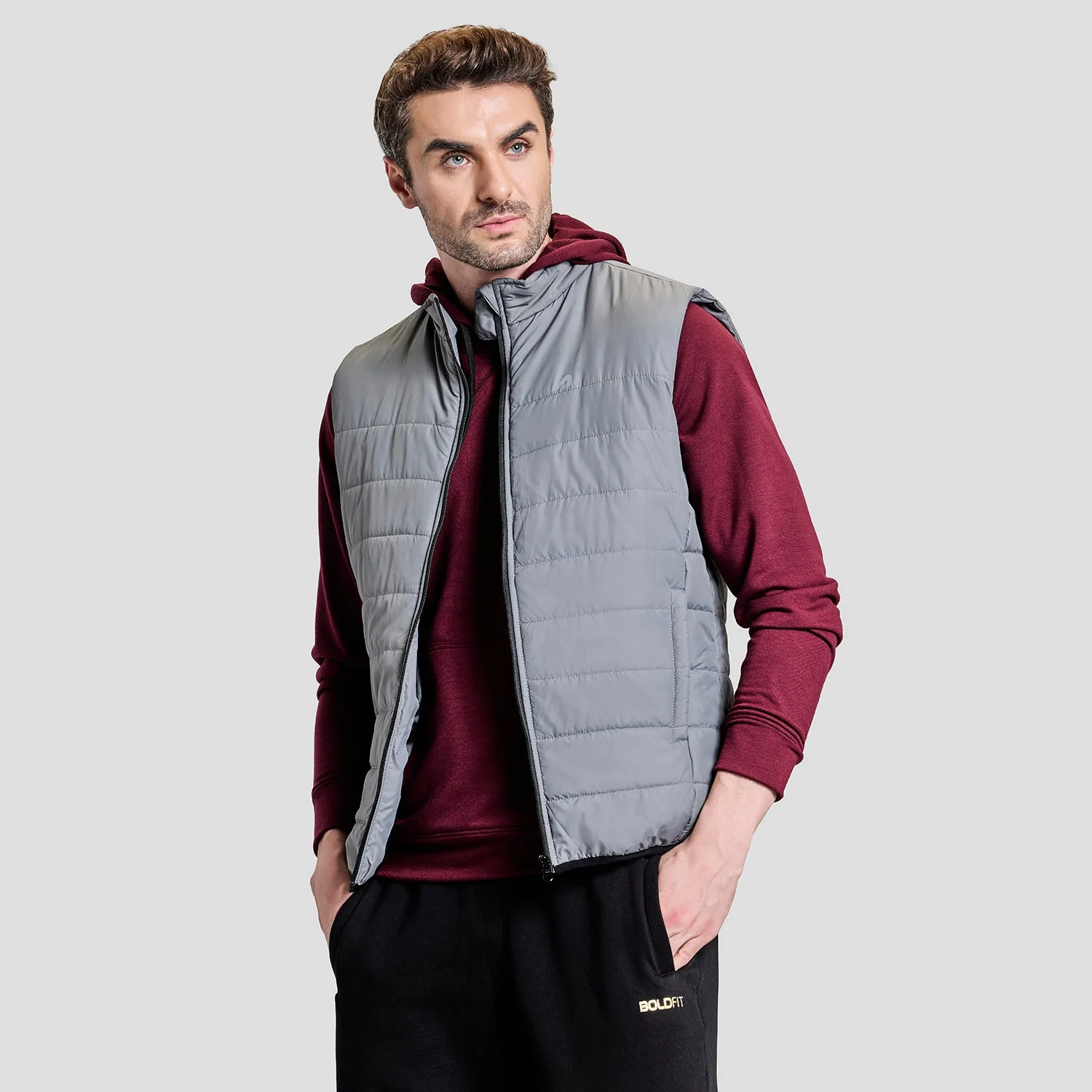 Alpine Mens Sleeveless Jacket - Grey - Image 7