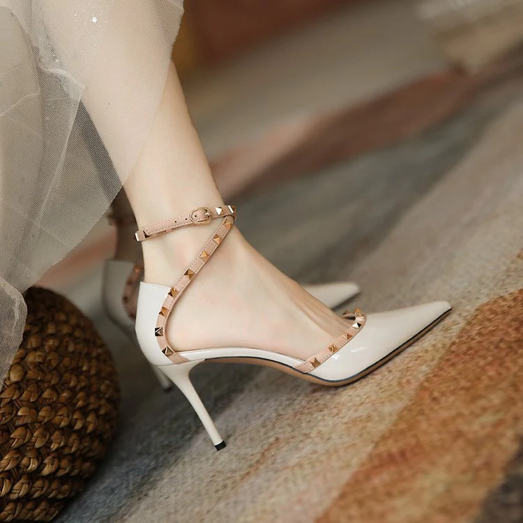 Amelia Rivet Embellished Sandals