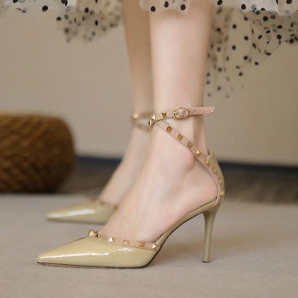 Amelia Rivet Embellished Sandals - Image 3