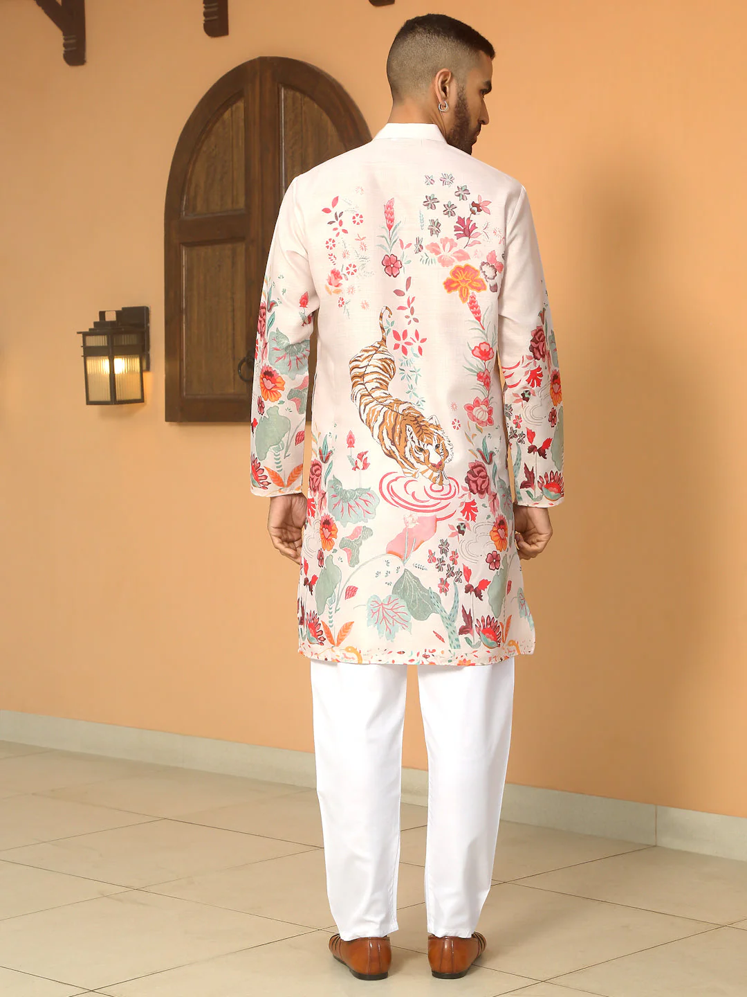 Animal Print Cotton Straight Kurta - Image 2
