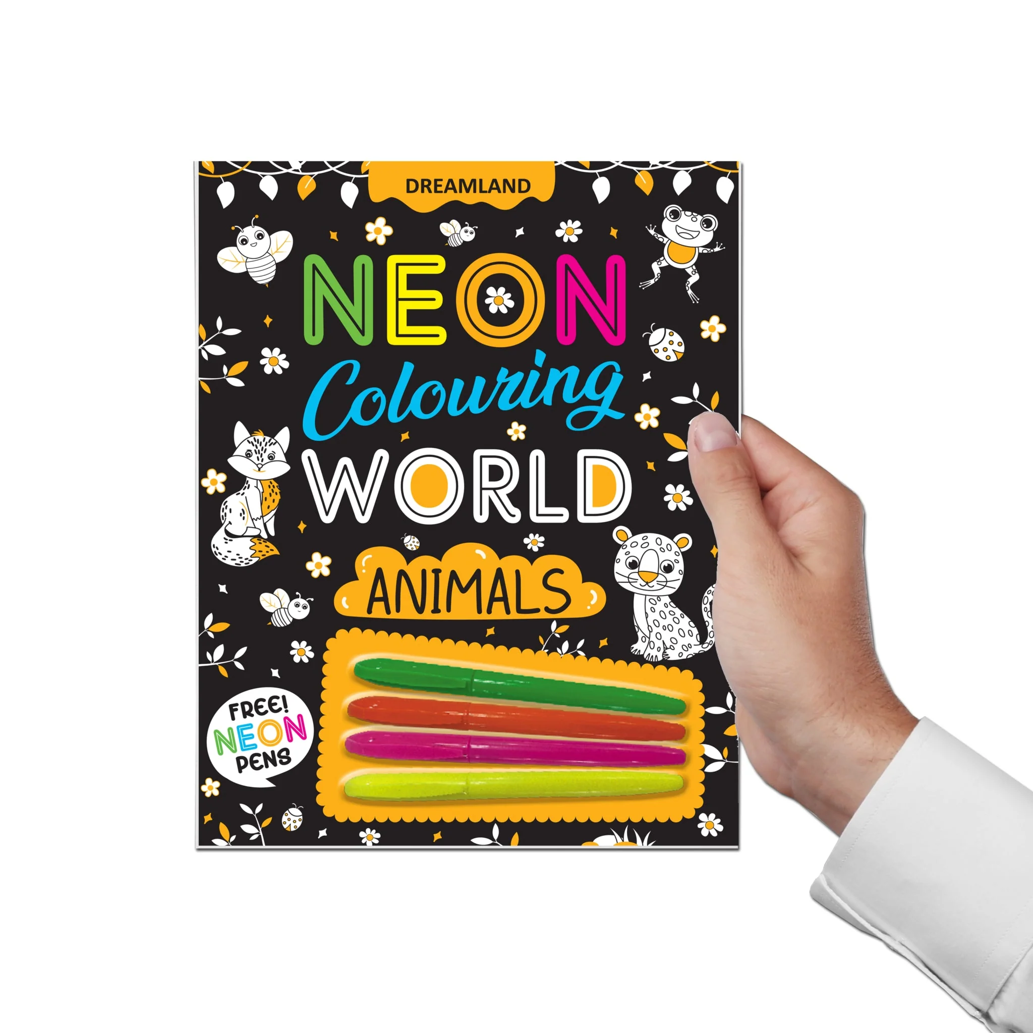 Animals Neon Colouring World Book for Kids Age 4 - 7 years with Neon Pens - Image 2