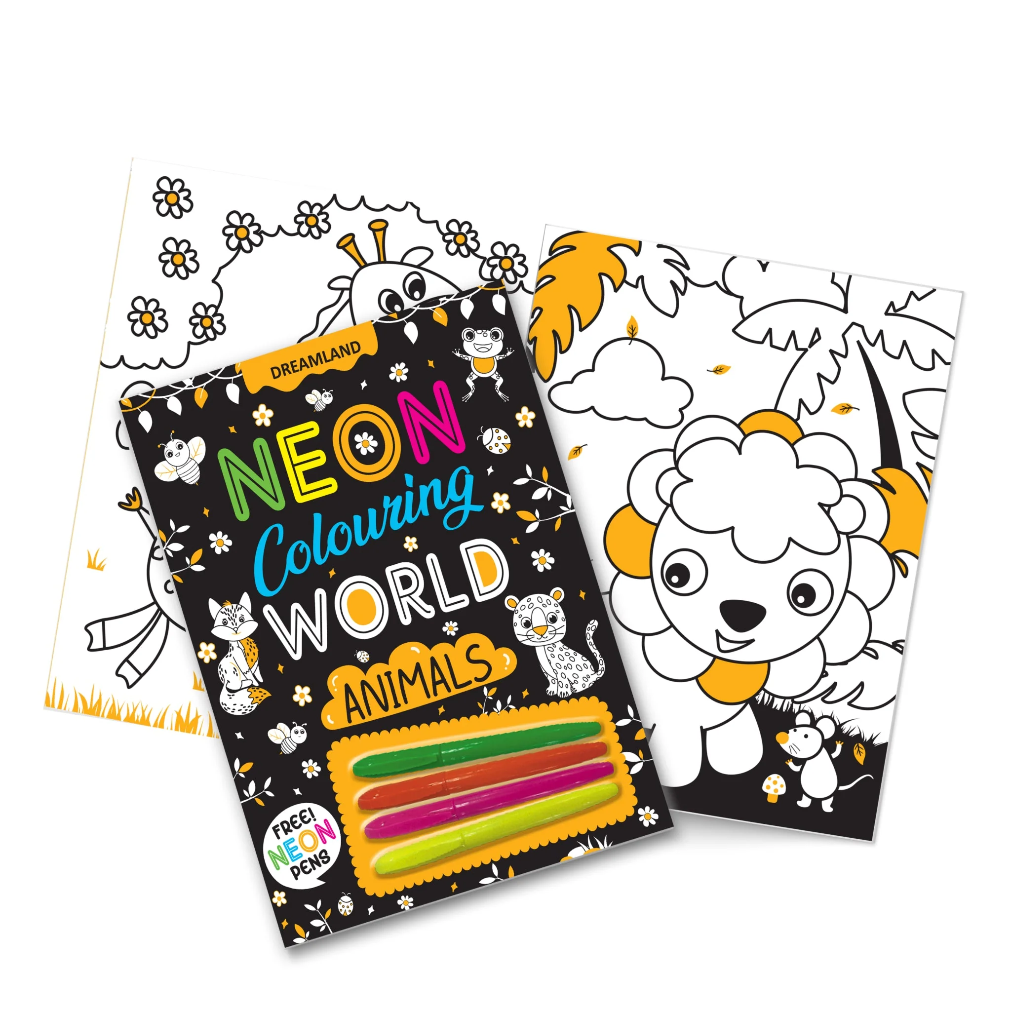 Animals Neon Colouring World Book for Kids Age 4 - 7 years with Neon Pens - Image 4