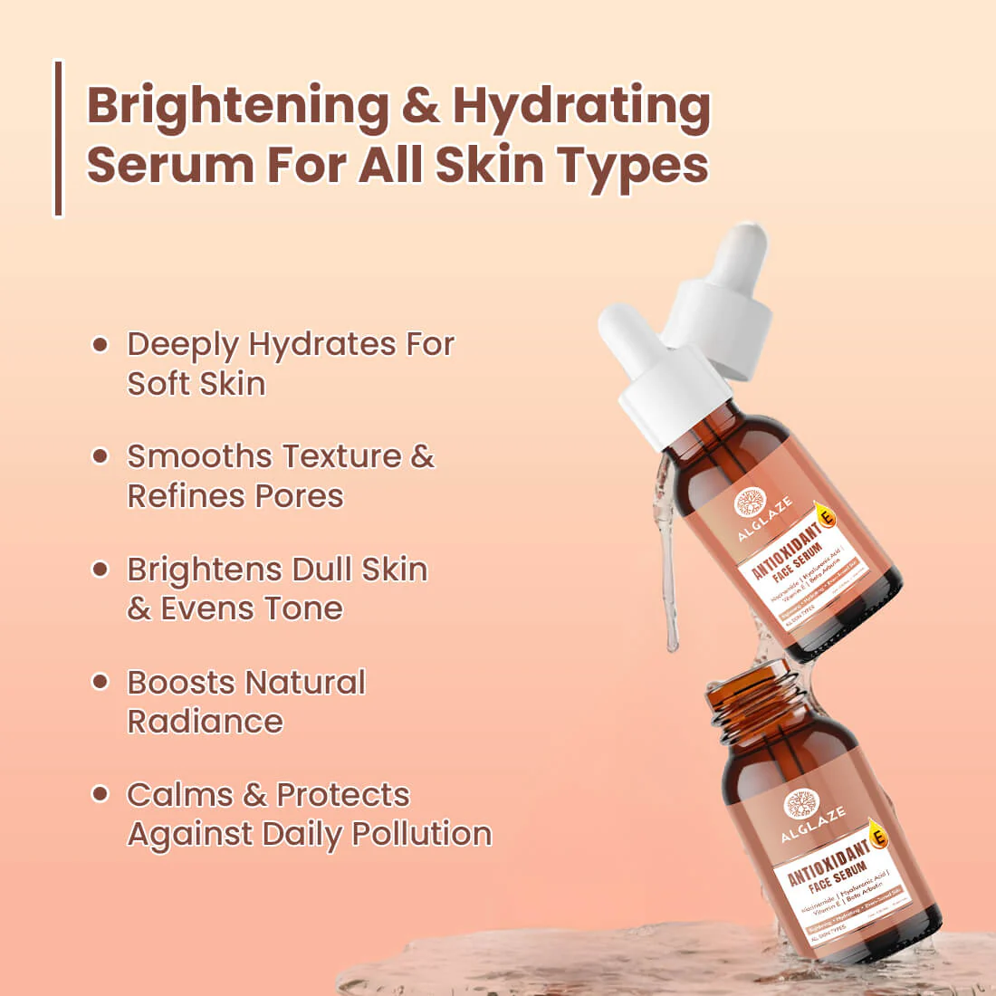 Antioxidant E Face Serum with Niacinamide & Hyaluronic Acid - Image 4