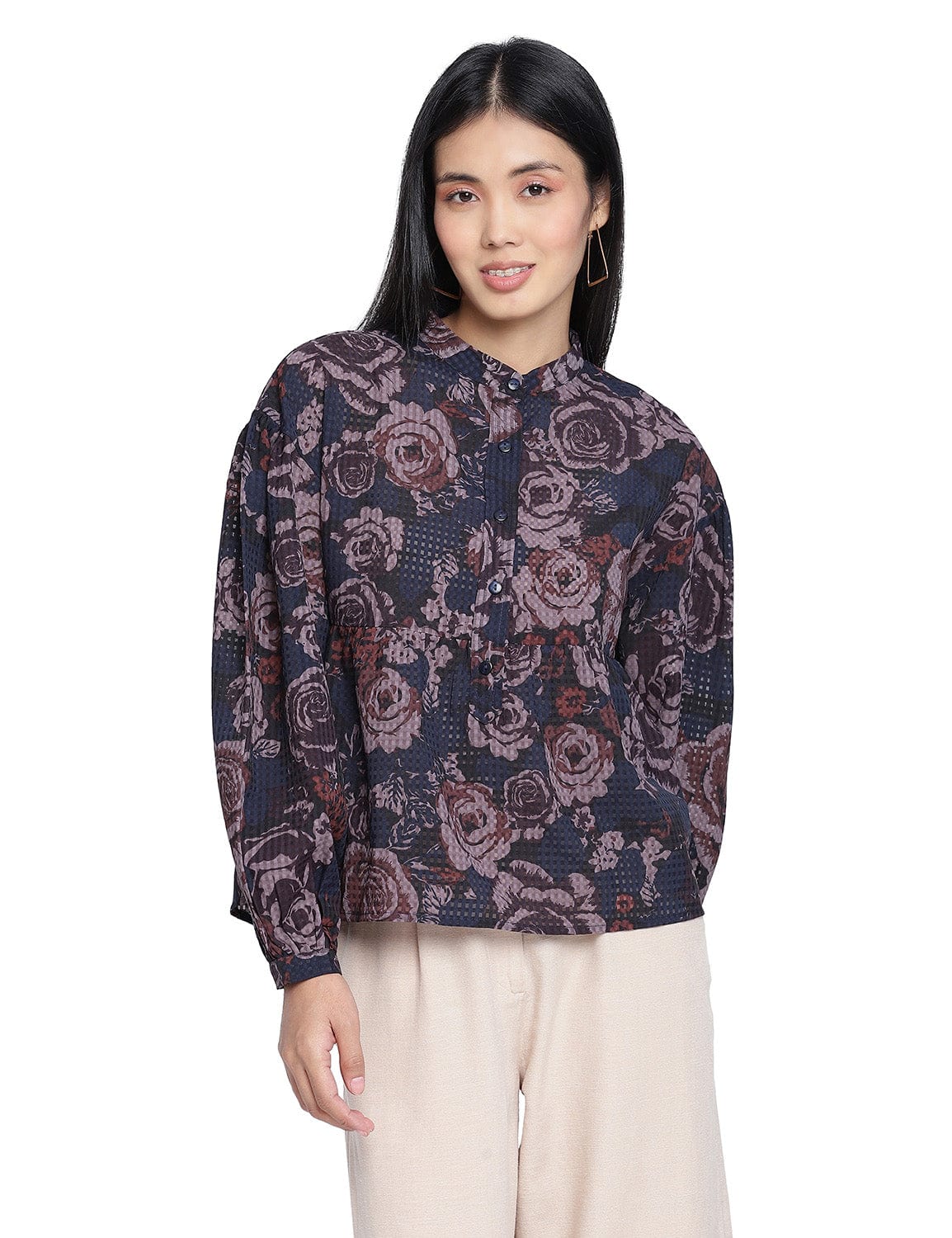 Aqose Black Printed Women Top